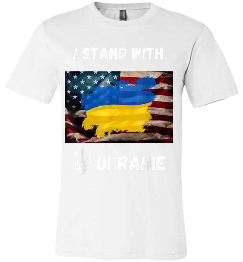 Inktee Store - I Stand With Ukraine American Friendship Flag Roots Premium T-Shirt Image