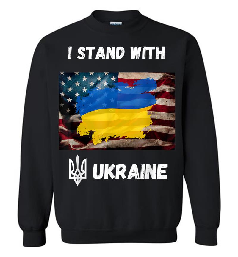 I Stand With Ukraine American Friendship Flag Roots Sweatshirt