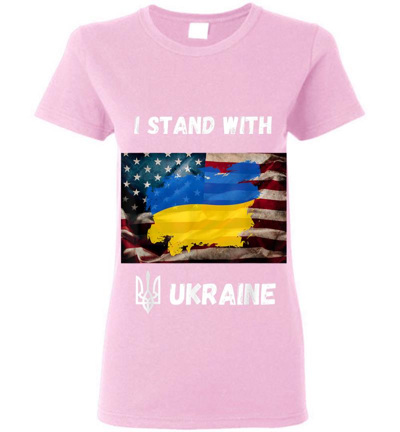 Inktee Store - I Stand With Ukraine American Friendship Flag Roots Women T-Shirt Image