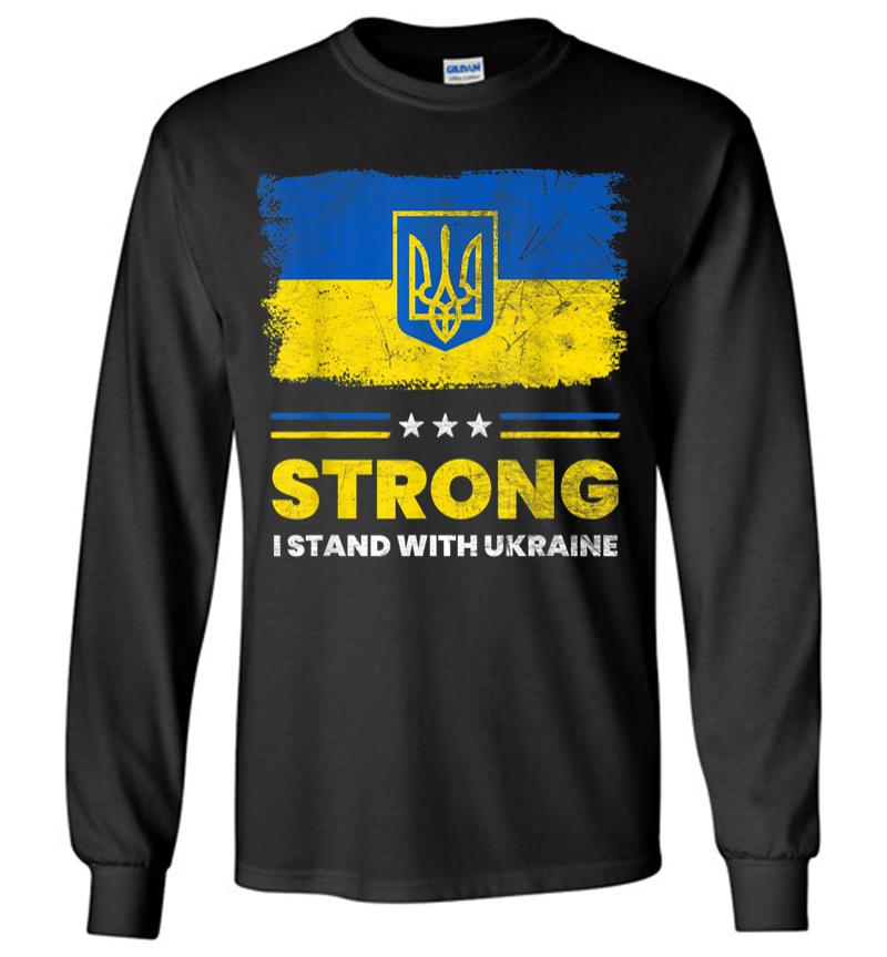 I Stand With Ukraine Flag Ukrainian Flag Ukraine Long Sleeve T-shirt