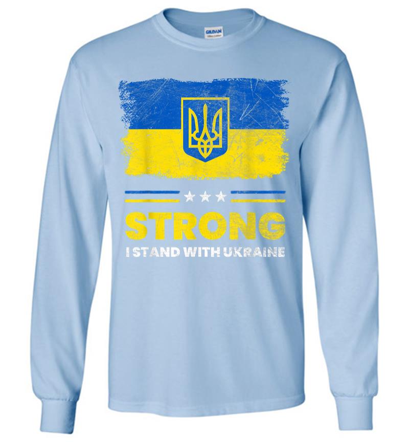 Inktee Store - I Stand With Ukraine Flag Ukrainian Flag Ukraine Long Sleeve T-Shirt Image