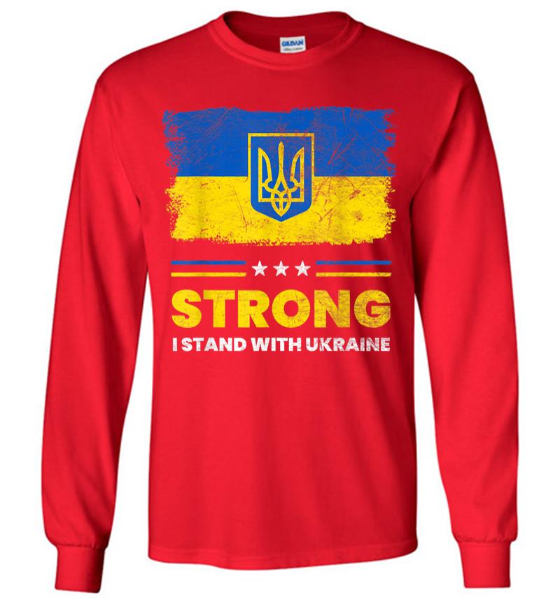 Inktee Store - I Stand With Ukraine Flag Ukrainian Flag Ukraine Long Sleeve T-Shirt Image