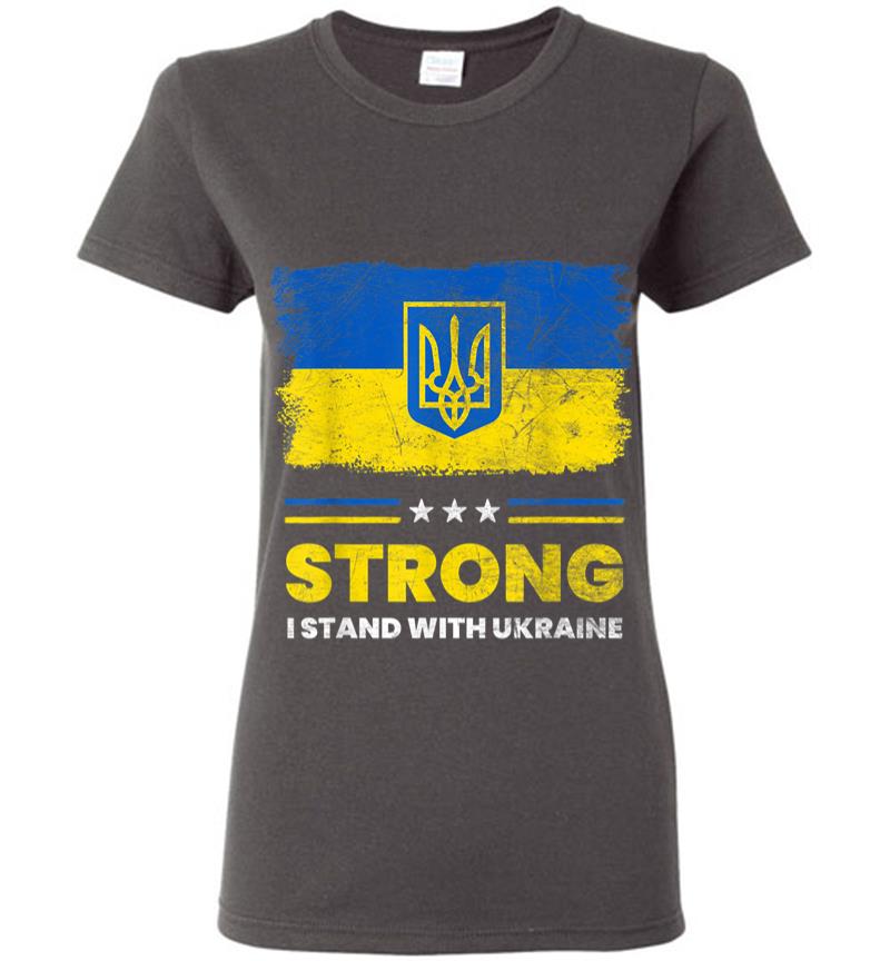 Inktee Store - I Stand With Ukraine Flag Ukrainian Flag Ukraine Women T-Shirt Image