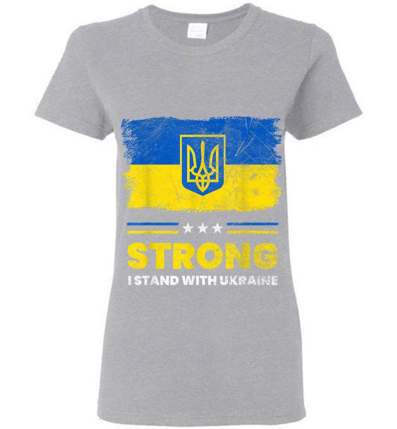 Inktee Store - I Stand With Ukraine Flag Ukrainian Flag Ukraine Women T-Shirt Image