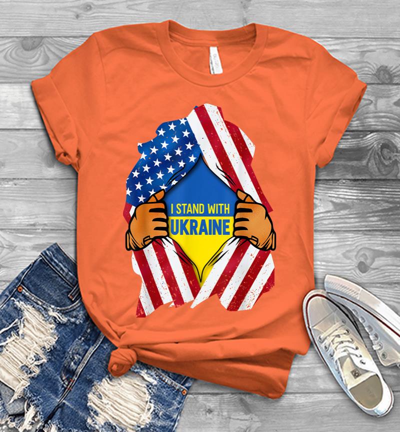 Inktee Store - I Stand With Ukraine Support Ukraine Ukrainian Flag Men T-Shirt Image