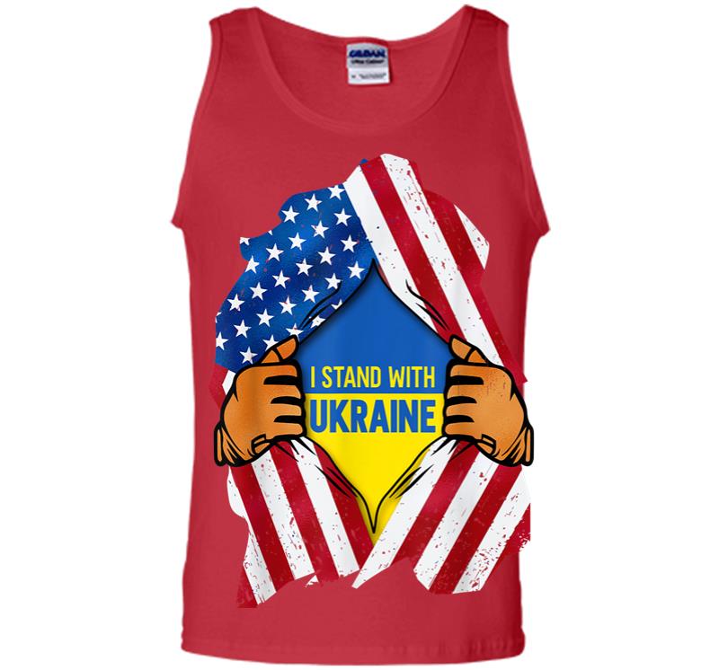 Inktee Store - I Stand With Ukraine Support Ukraine Ukrainian Flag Men Tank Top Image