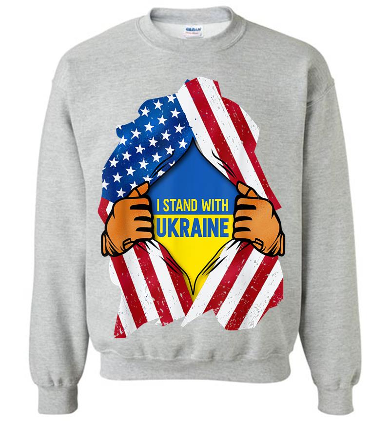 Inktee Store - I Stand With Ukraine Support Ukraine Ukrainian Flag Sweatshirt Image