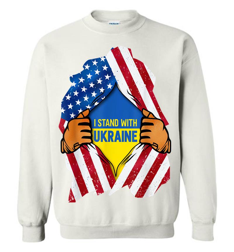 Inktee Store - I Stand With Ukraine Support Ukraine Ukrainian Flag Sweatshirt Image