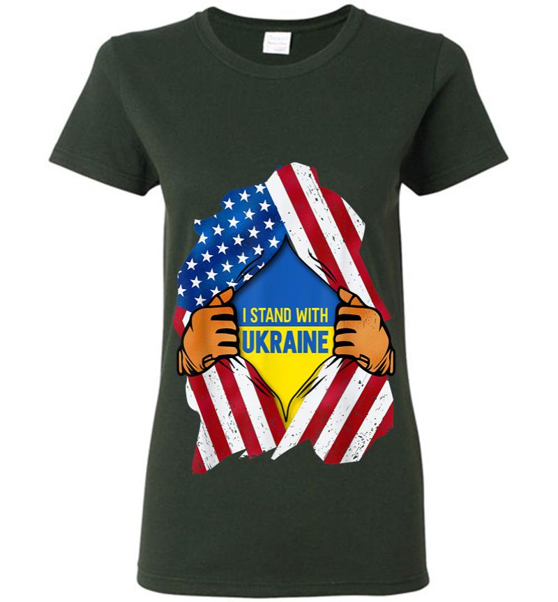Inktee Store - I Stand With Ukraine Support Ukraine Ukrainian Flag Women T-Shirt Image