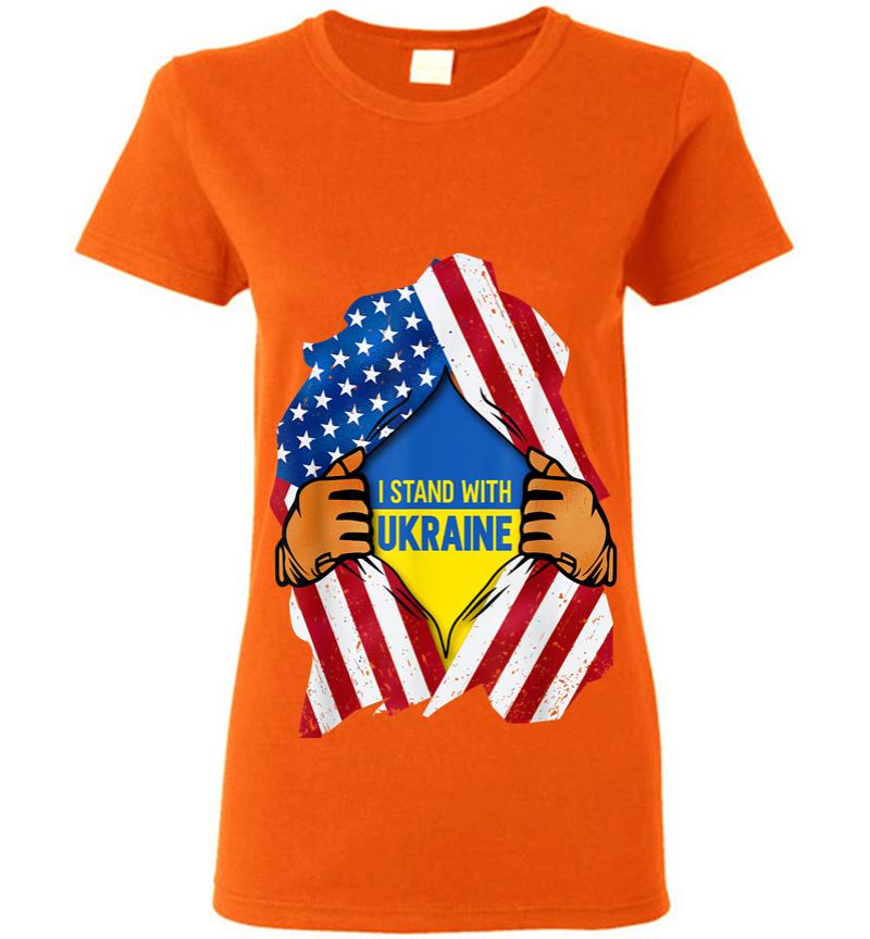 Inktee Store - I Stand With Ukraine Support Ukraine Ukrainian Flag Women T-Shirt Image
