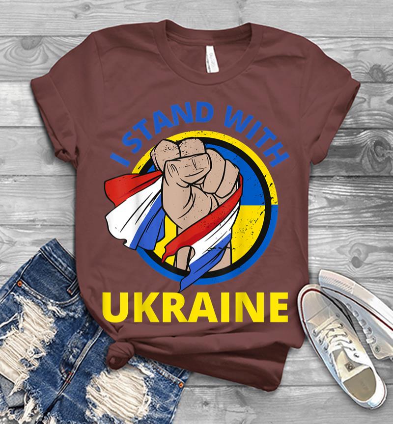Inktee Store - I Stand With Ukraine Support Ukrainian American Men T-Shirt Image