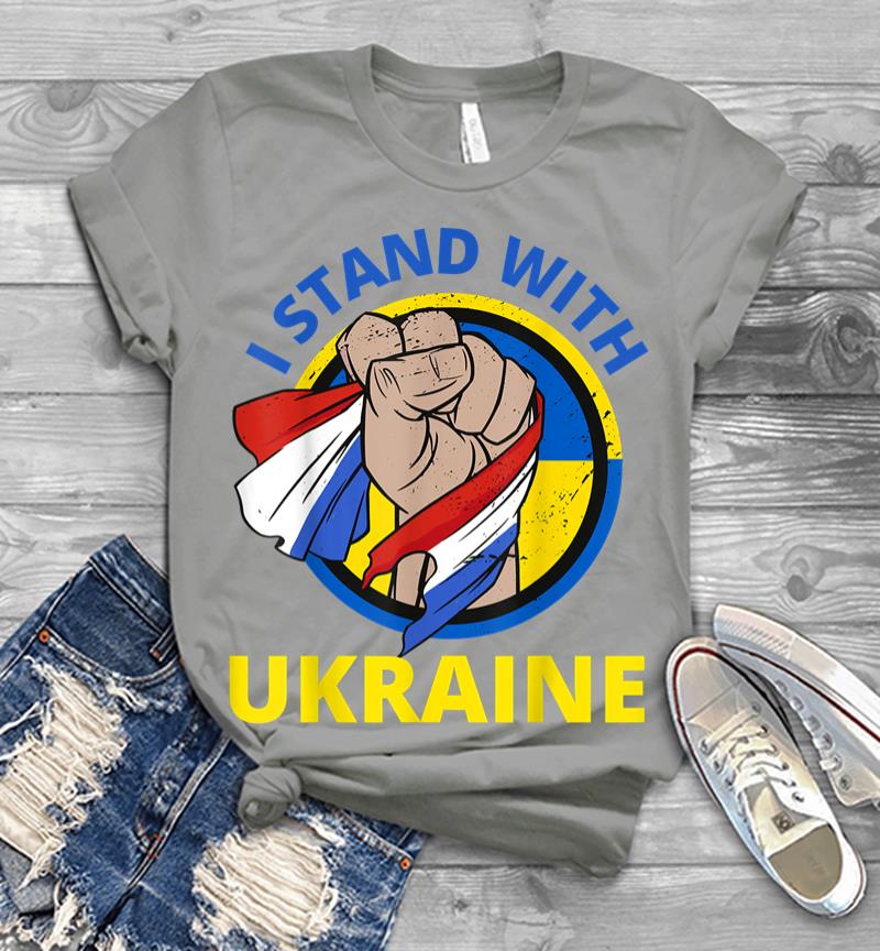 Inktee Store - I Stand With Ukraine Support Ukrainian American Men T-Shirt Image