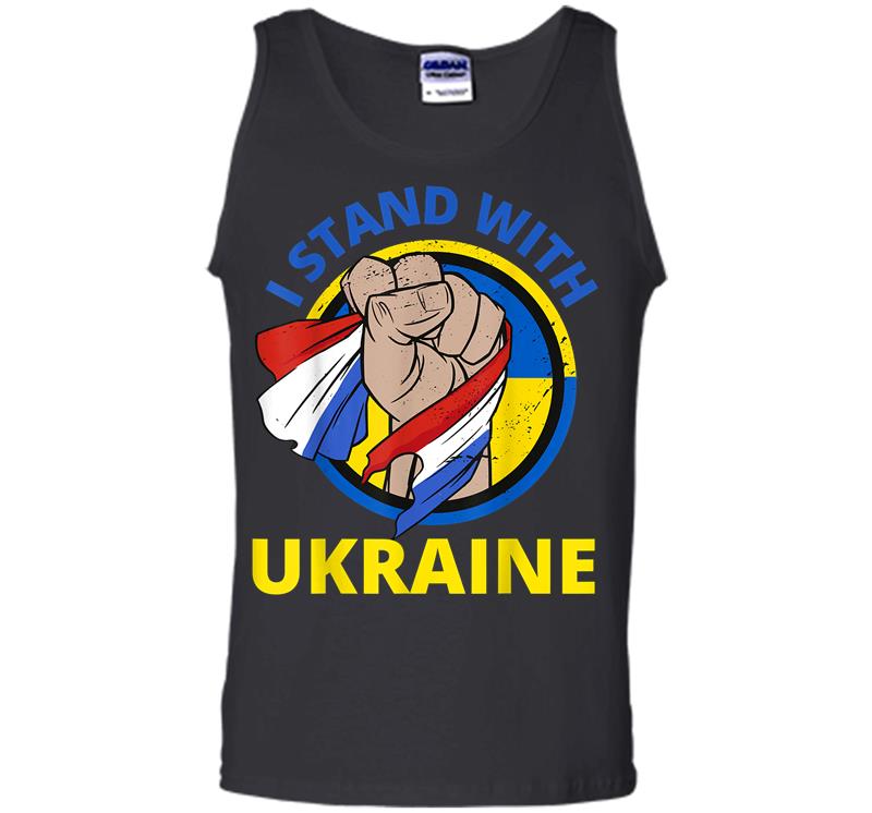 I Stand With Ukraine Support Ukrainian American Men Tank Top