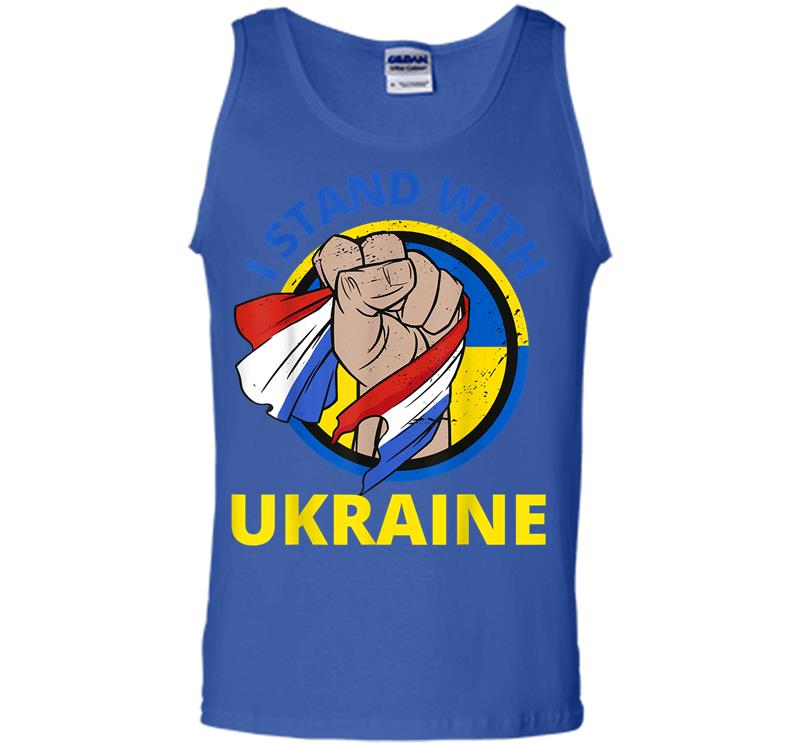 Inktee Store - I Stand With Ukraine Support Ukrainian American Men Tank Top Image