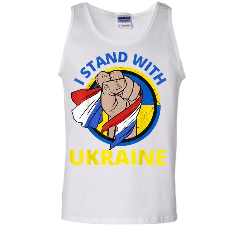Inktee Store - I Stand With Ukraine Support Ukrainian American Men Tank Top Image
