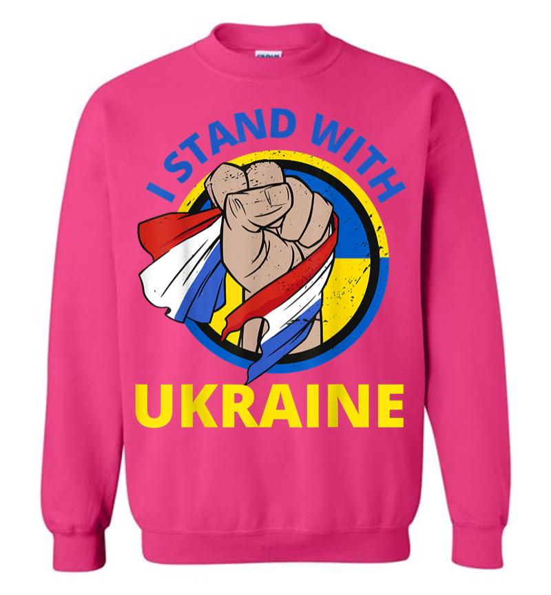 Inktee Store - I Stand With Ukraine Support Ukrainian American Sweatshirt Image