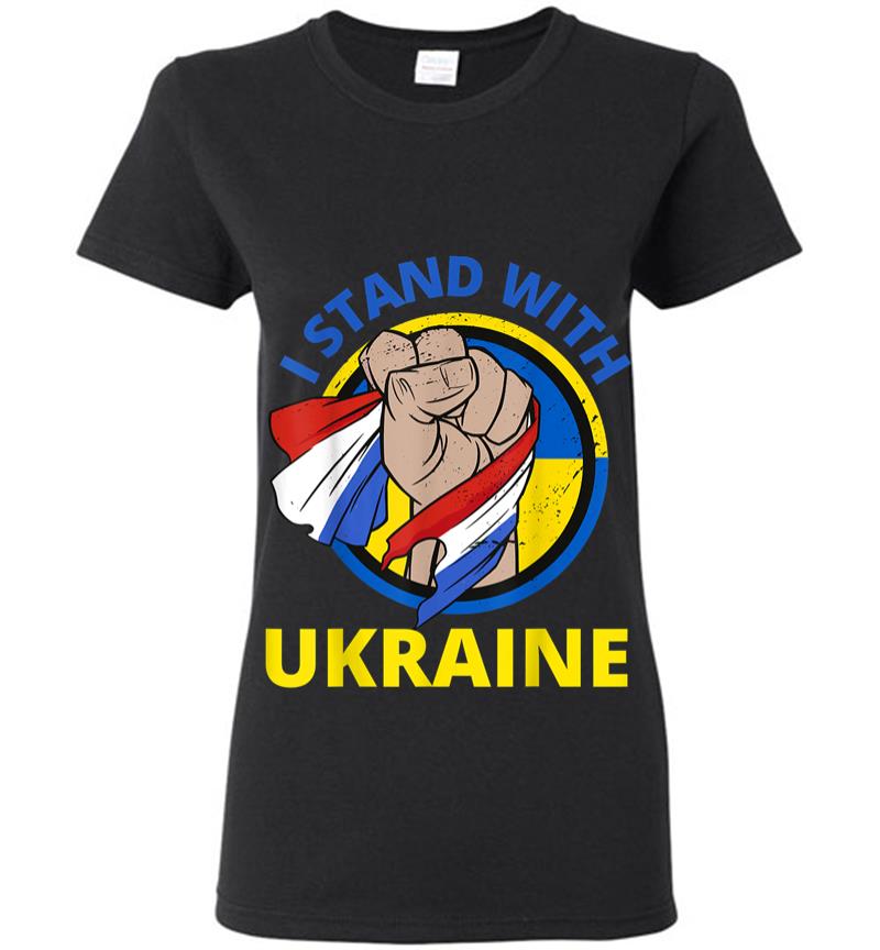 I Stand With Ukraine Support Ukrainian American Women T-shirt