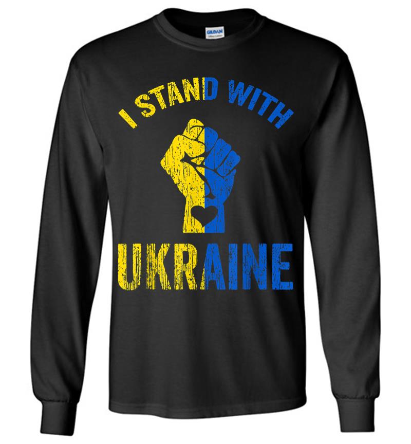 I Stand With Ukraine Ukraine Flag Ukrainian Love Long Sleeve T-shirt