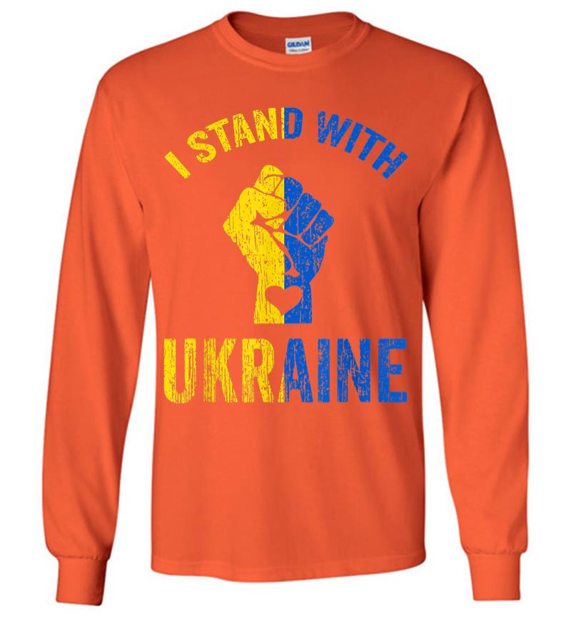 Inktee Store - I Stand With Ukraine Ukraine Flag Ukrainian Love Long Sleeve T-Shirt Image