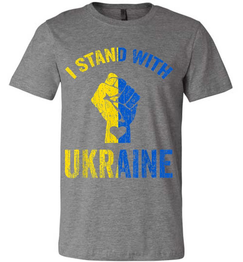 Inktee Store - I Stand With Ukraine Ukraine Flag Ukrainian Love Premium T-Shirt Image