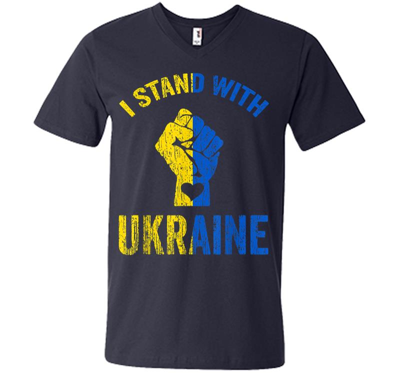 Inktee Store - I Stand With Ukraine Ukraine Flag Ukrainian Love V-Neck T-Shirt Image