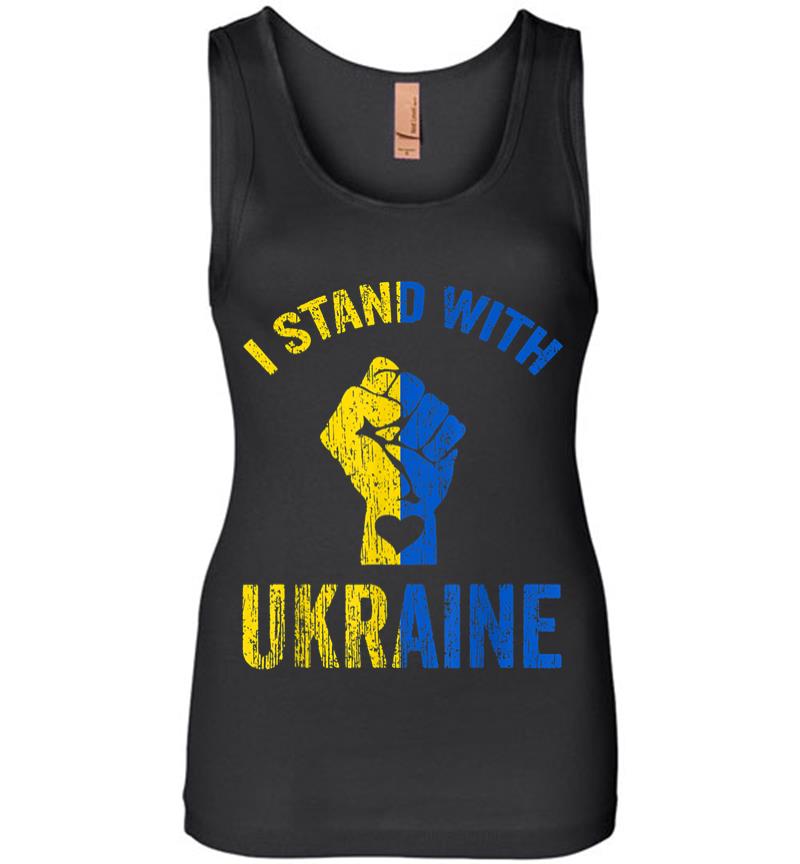 I Stand With Ukraine Ukraine Flag Ukrainian Love Women Jersey Tank Top