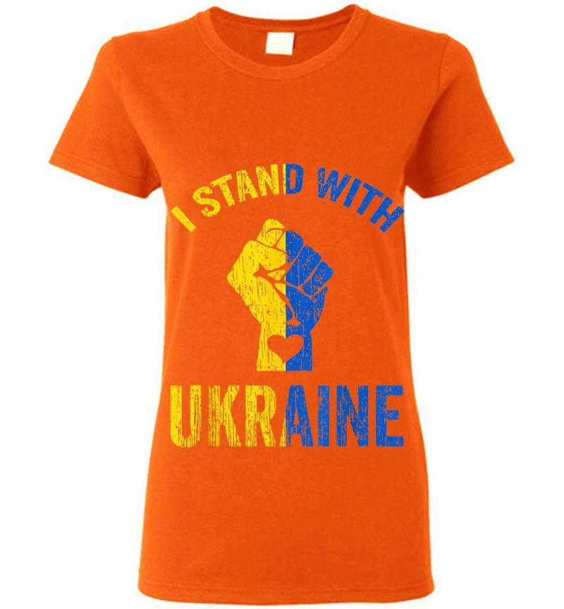 Inktee Store - I Stand With Ukraine Ukraine Flag Ukrainian Love Women T-Shirt Image