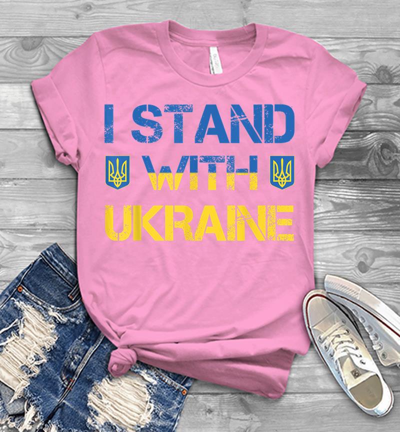 Inktee Store - I Stand With Ukraine Ukrainian Flag Supporting Ukraine Men T-Shirt Image