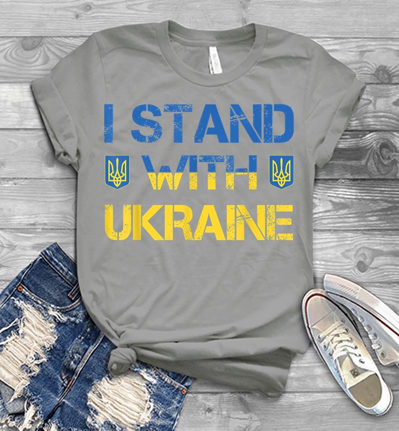 Inktee Store - I Stand With Ukraine Ukrainian Flag Supporting Ukraine Men T-Shirt Image