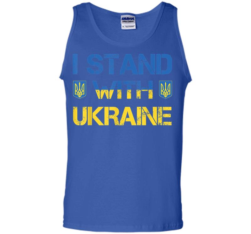 Inktee Store - I Stand With Ukraine Ukrainian Flag Supporting Ukraine Men Tank Top Image
