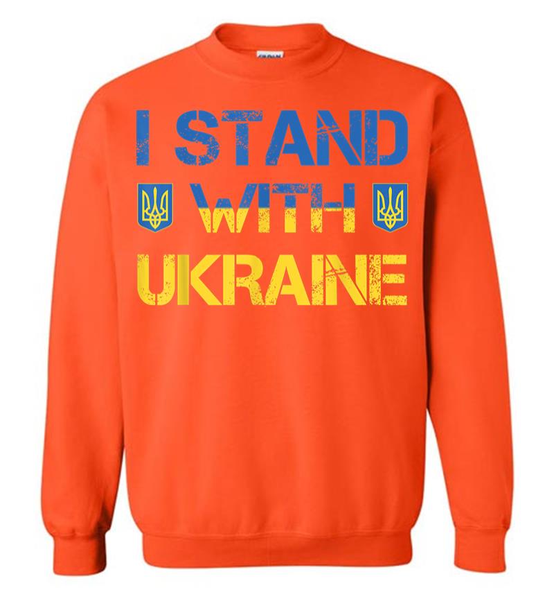 Inktee Store - I Stand With Ukraine Ukrainian Flag Supporting Ukraine Sweatshirt Image
