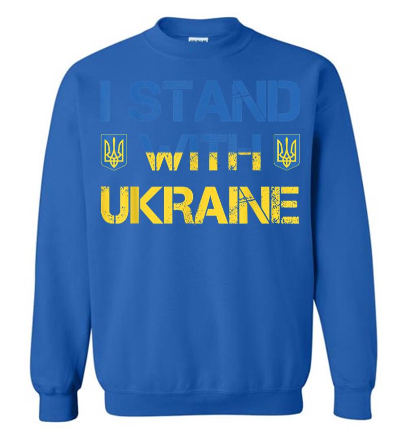 Inktee Store - I Stand With Ukraine Ukrainian Flag Supporting Ukraine Sweatshirt Image