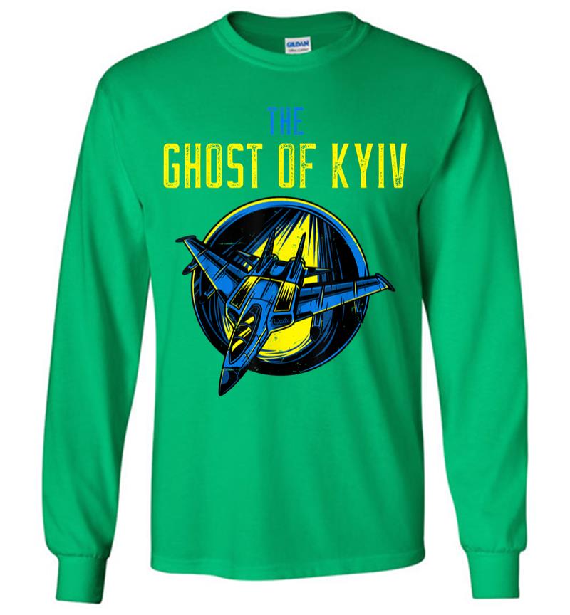 Inktee Store - I Support Ukraine Shirt Pray For Ukraine The Ghost Of Kyiv Long Sleeve T-Shirt Image