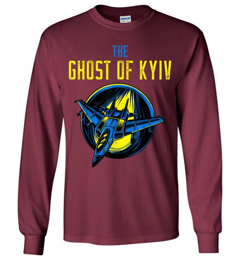 Inktee Store - I Support Ukraine Shirt Pray For Ukraine The Ghost Of Kyiv Long Sleeve T-Shirt Image