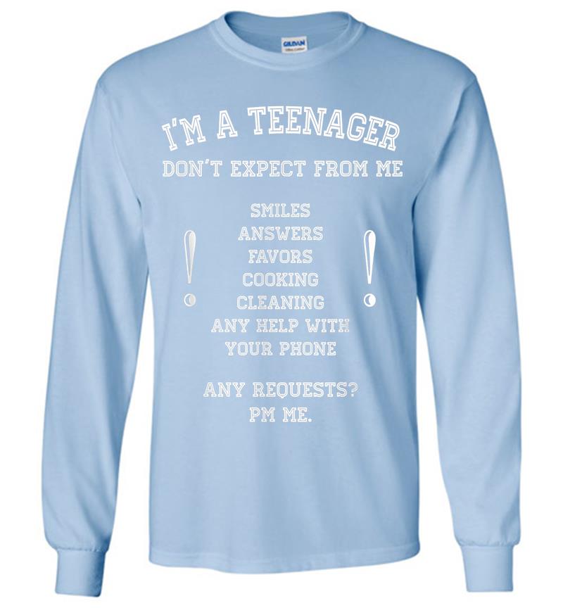 Inktee Store - I'M Official Nager Don'T Expect 13Th 14Th Birthday Funny Long Sleeve T-Shirt Image