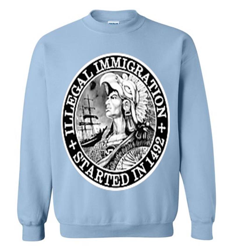 Inktee Store - Illegal Immigration On The Back Sweatshirt Image