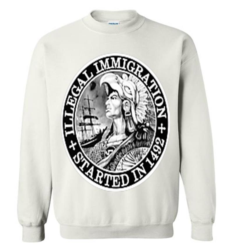 Inktee Store - Illegal Immigration On The Back Sweatshirt Image