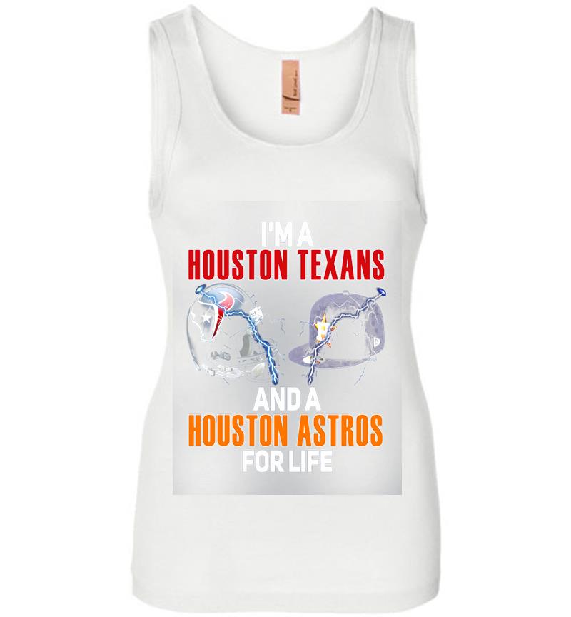 Inktee Store - Im A Houston Texans Football And A Houston Astros Baseball For Life Womens Jersey Tank Top Image
