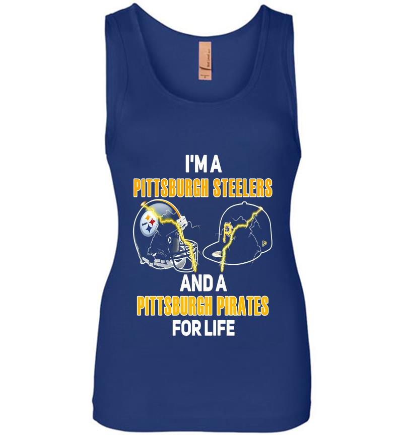 Inktee Store - Im A Pittsburgh Steelers Football And A Pittsburgh Pirates Baseball For Life Womens Jersey Tank Top Image