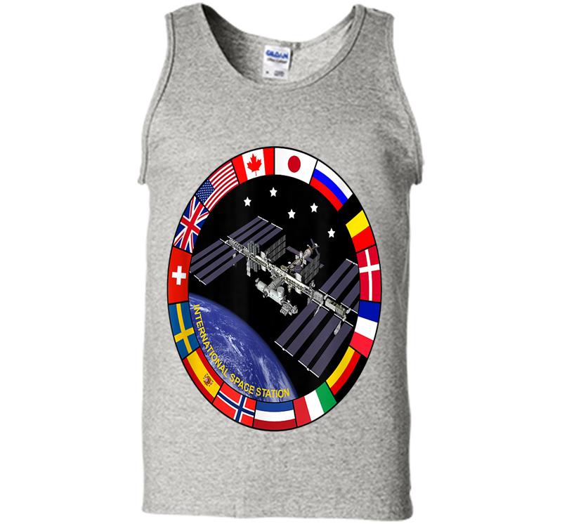 International Space Station Nasa Iss Flag Logo Mens Tank Top