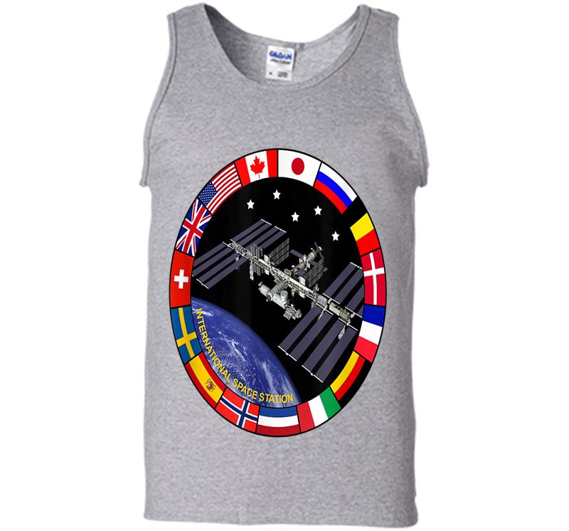 Inktee Store - International Space Station Nasa Iss Flag Logo Mens Tank Top Image