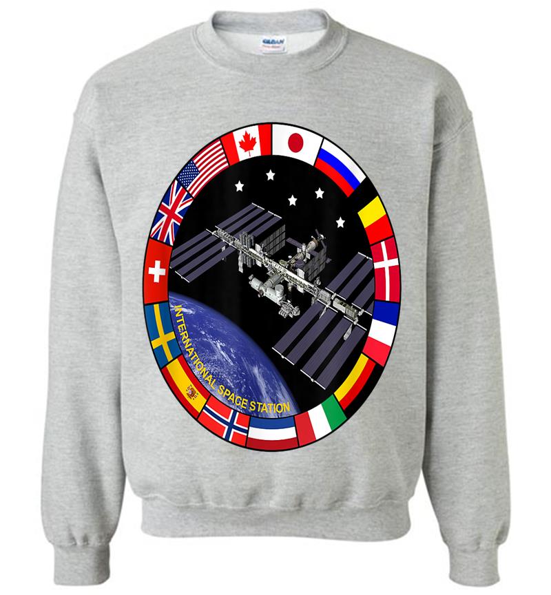 Inktee Store - International Space Station Nasa Iss Flag Logo Sweatshirt Image