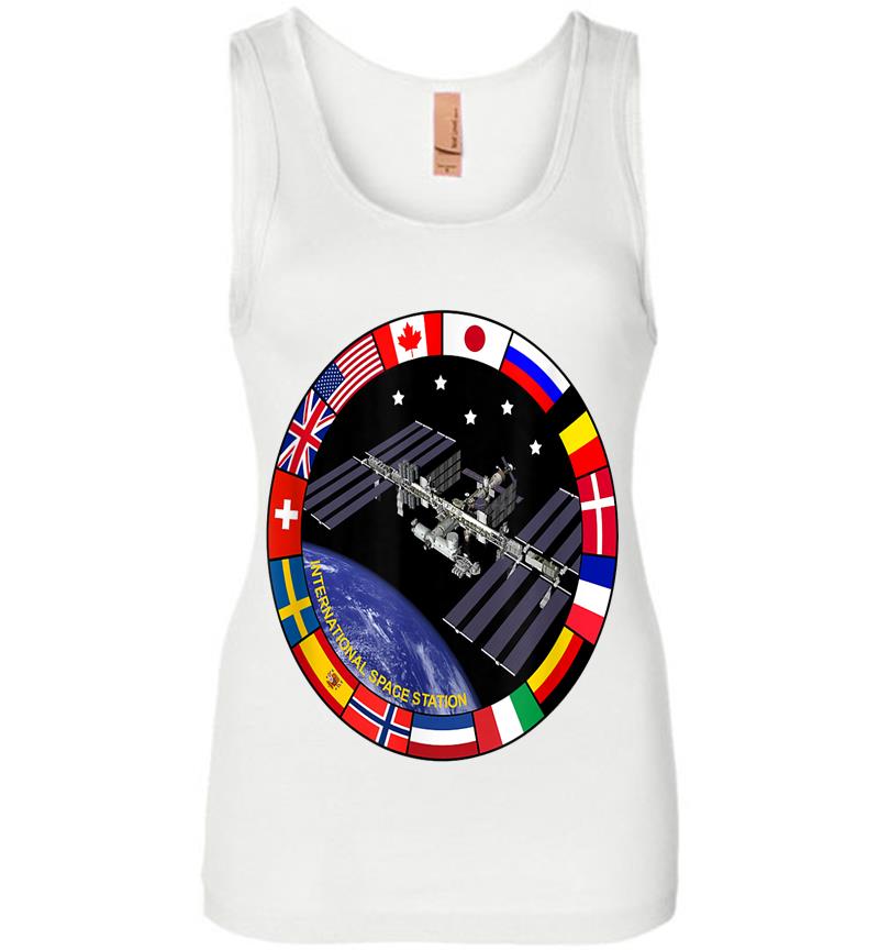 Inktee Store - International Space Station Nasa Iss Flag Logo Womens Jersey Tank Top Image