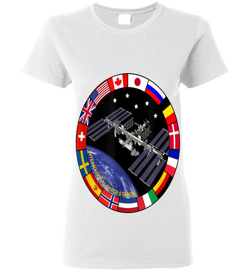Inktee Store - International Space Station Nasa Iss Flag Logo Womens T-Shirt Image