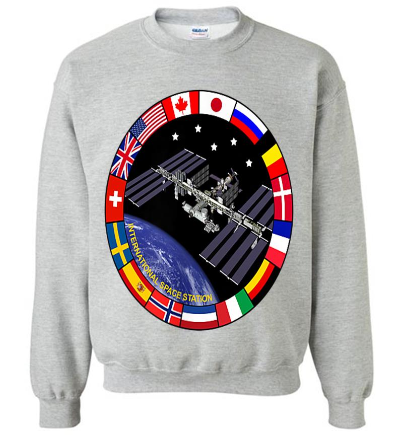 Inktee Store - International Space Station Nasa Iss Pocket Logo Sweatshirt Image