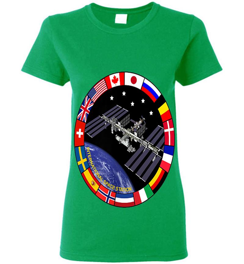 Inktee Store - International Space Station Nasa Iss Pocket Logo Womens T-Shirt Image