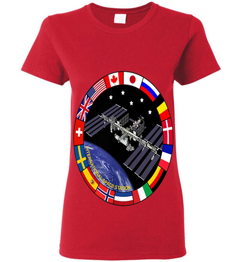Inktee Store - International Space Station Nasa Iss Pocket Logo Womens T-Shirt Image