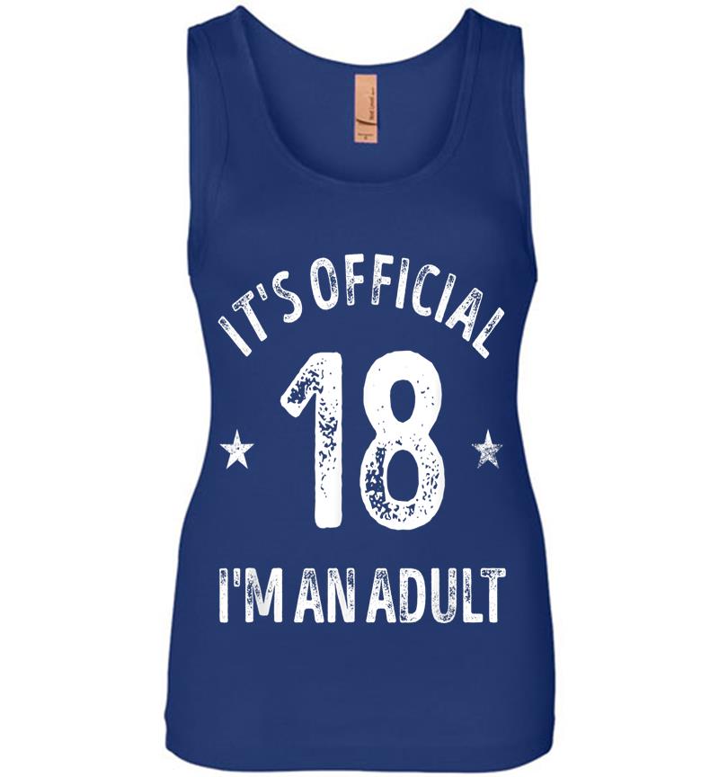 Inktee Store - It'S Official 18 I'M An Adult Womens Jersey Tank Top Image