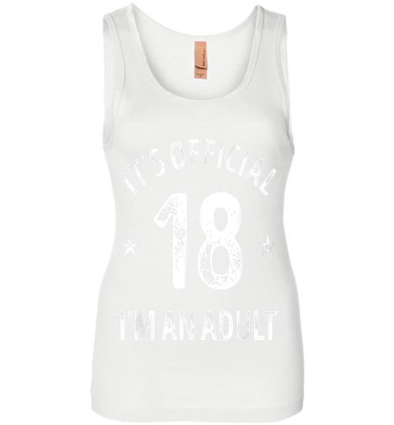 Inktee Store - It'S Official 18 I'M An Adult Womens Jersey Tank Top Image
