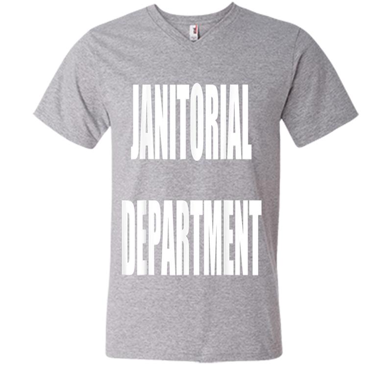 Inktee Store - Janitorial Departt Employees Official Uniform Work V-Neck T-Shirt Image